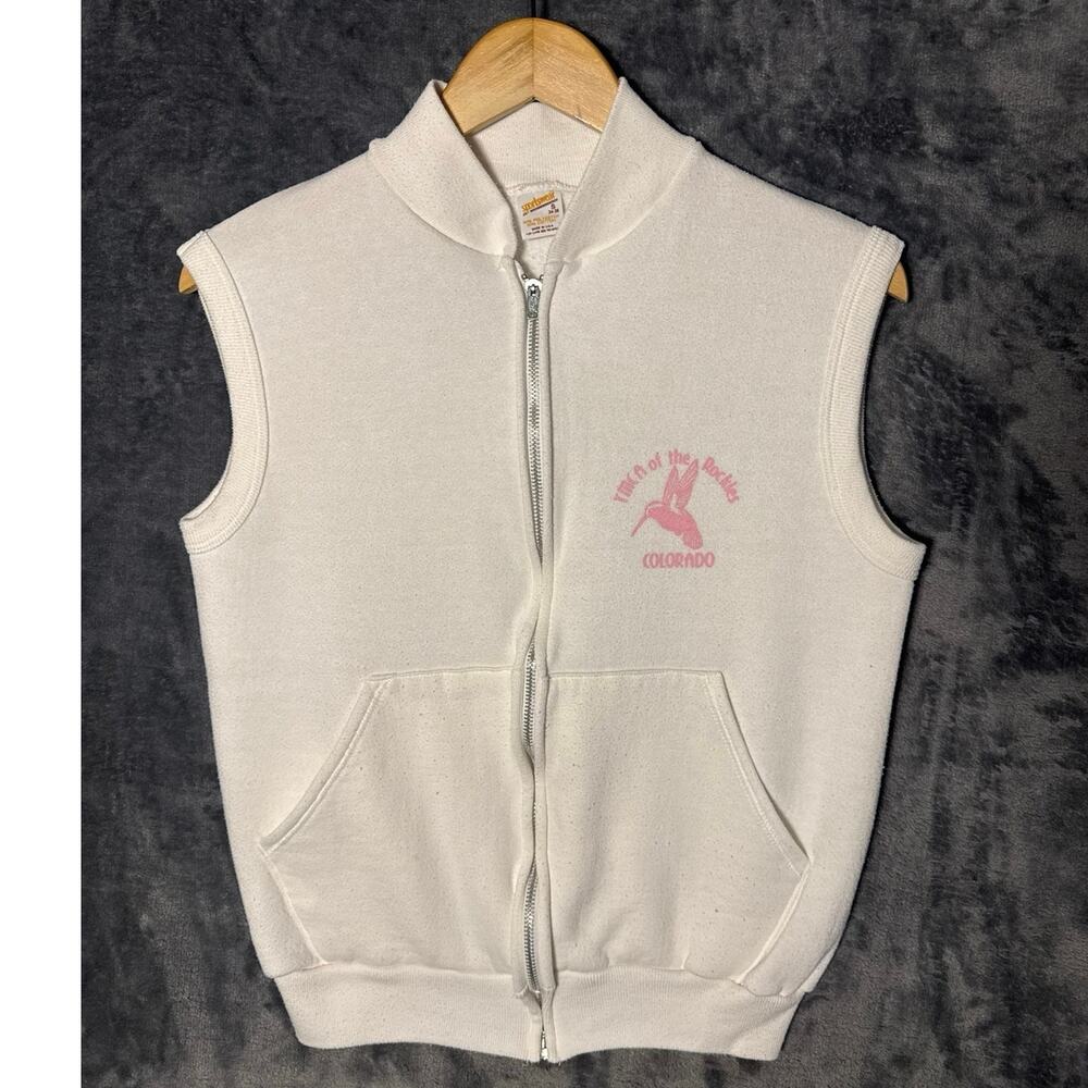 Vintage 1970s Russell Sportswear Colorado Mountain Vest Gorpcore White Small